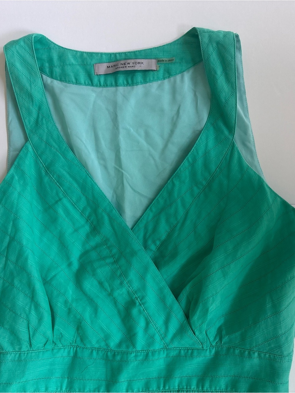 Marc New York Andrew Marc Teal Cotton Fit Flare Dress Est. Size 8 - Picture 3 of 6